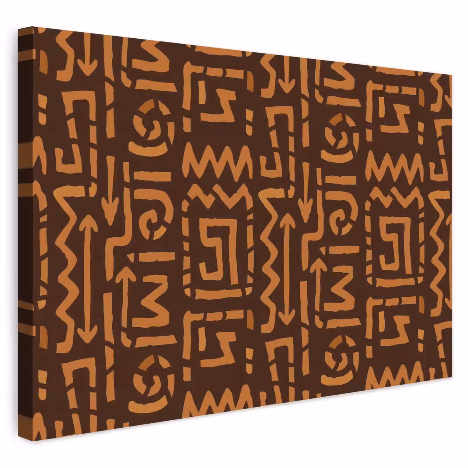 Buiten canvas - Chocoladebruin - Etnisch - Tribaal - Symbolen — 1