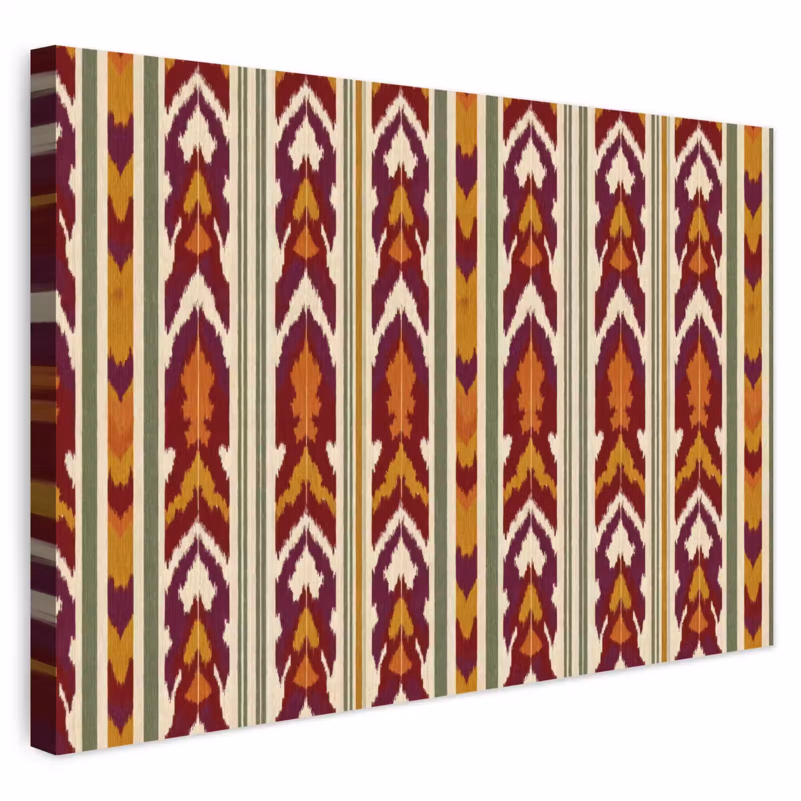 Buiten canvas - Ikat - Bordeauxrood - Etnisch - Patroon — 1