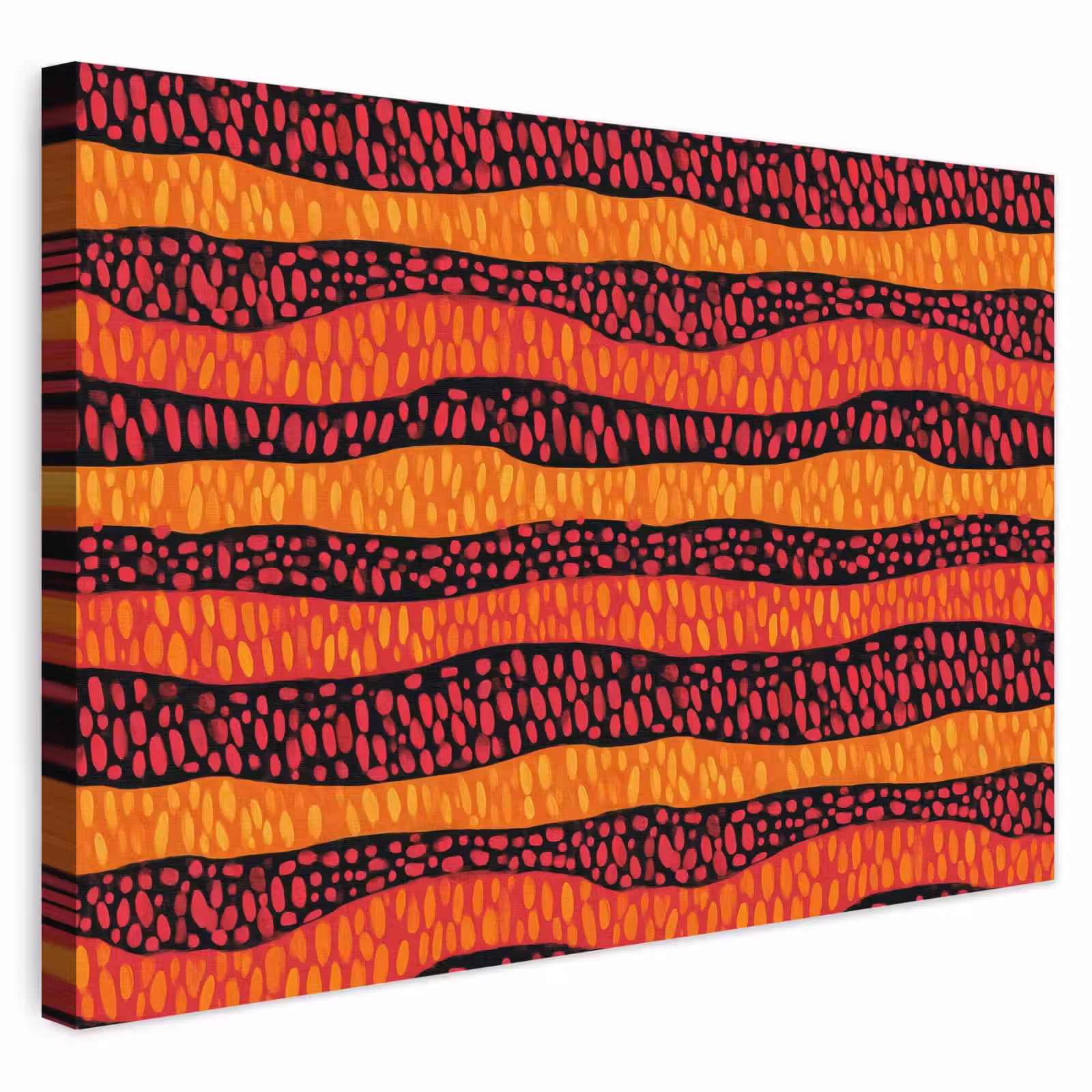 Buiten canvas - Oranje - Roze - Expressief - Patroon — 1