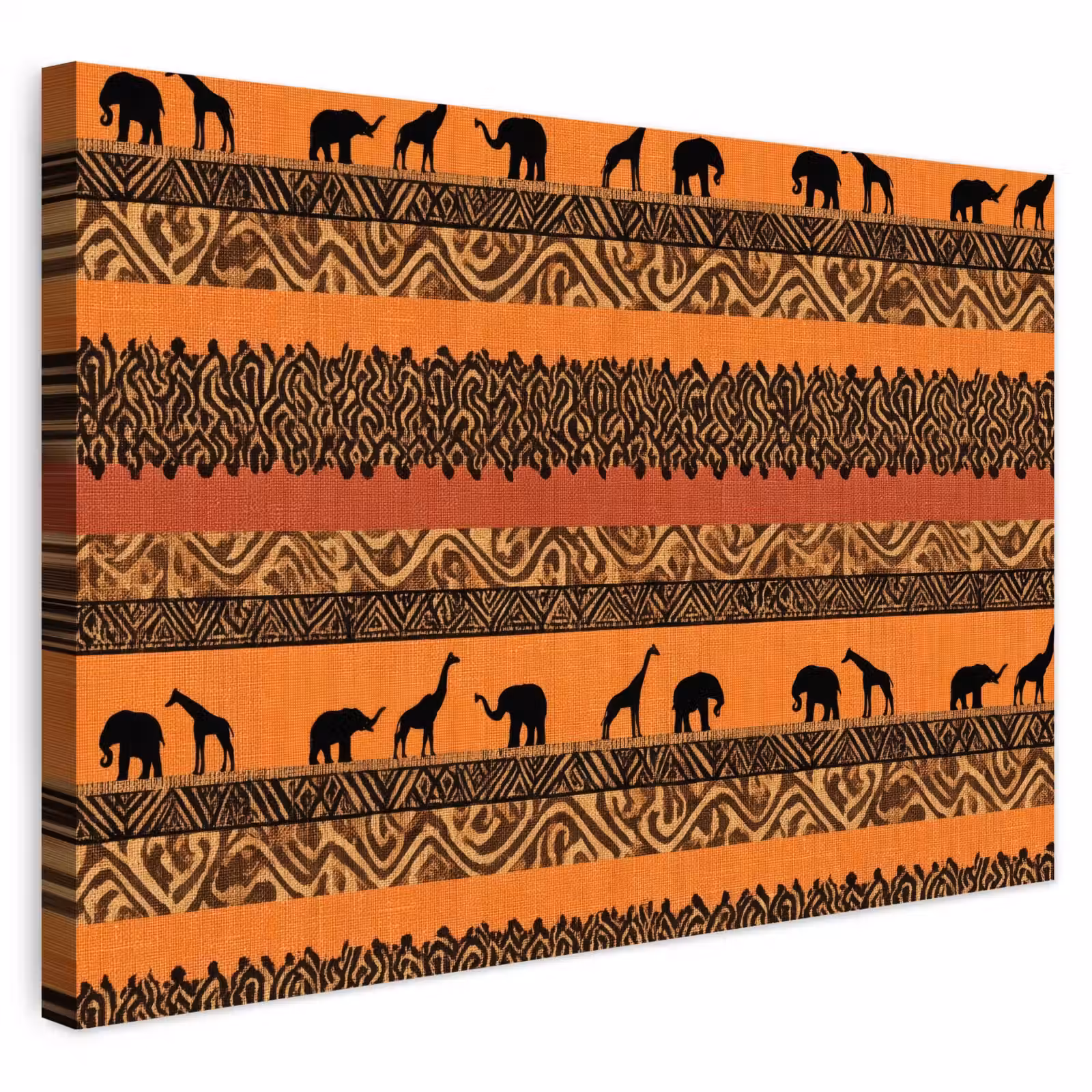 Buiten canvas - Oranje - Safari - Afrikaans - Dieren - Patroon — 1
