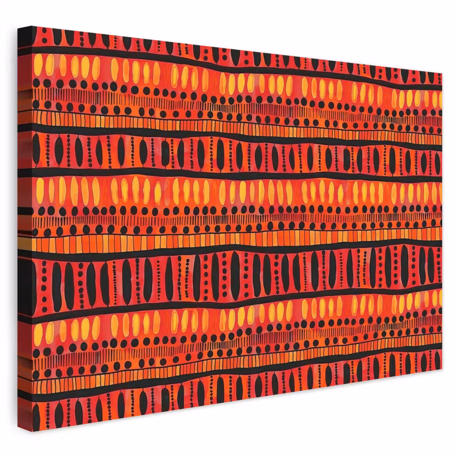Buiten canvas - Rood - Oranje - Etnisch - Expressief - Patroon — 1