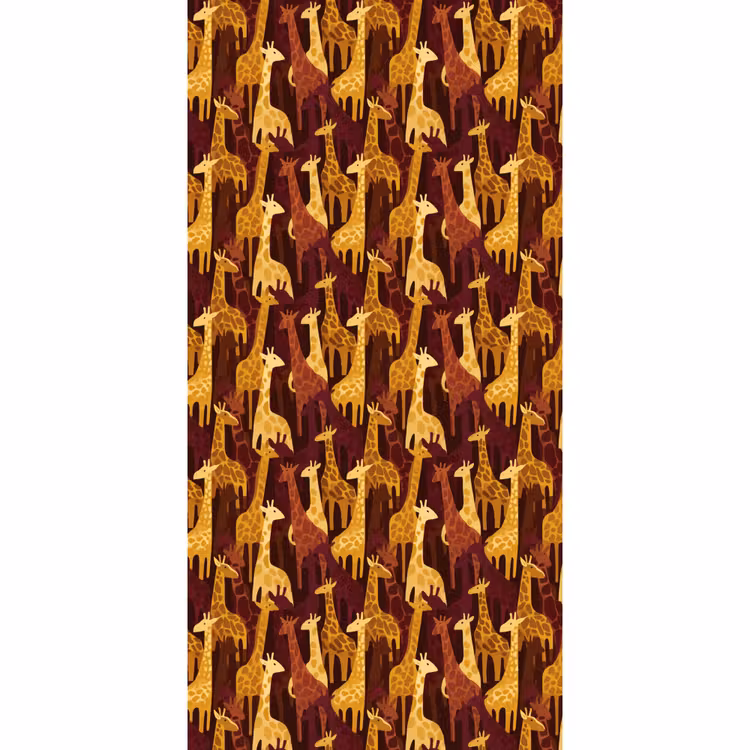 Behang - Bruin - Giraffen - Safari - Patroon — 2
