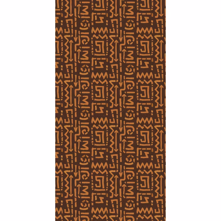 Behang - Chocoladebruin - Etnisch - Tribaal - Symbolen — 2