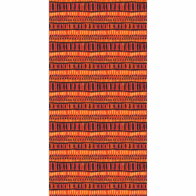 Behang - Rood - Oranje - Etnisch - Expressief - Patroon — 2