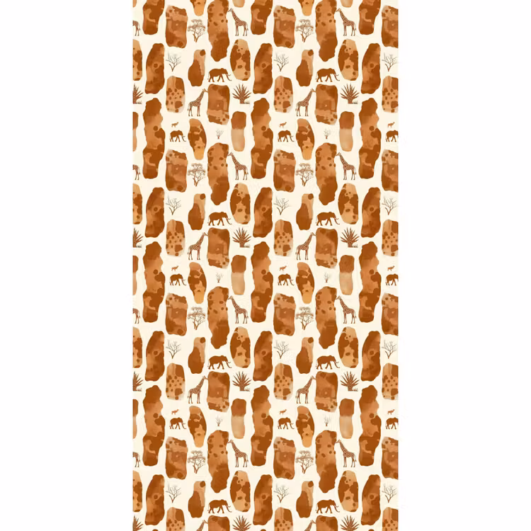 Behang - Terracotta - Safari - Dieren - Patroon — 2