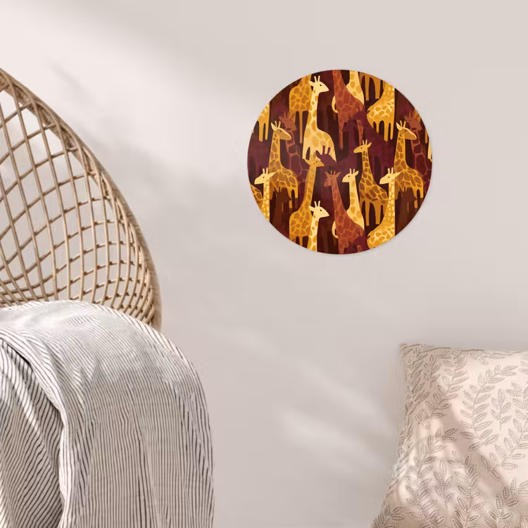 Behangcirkel - Bruin - Giraffen - Safari - Patroon — 5