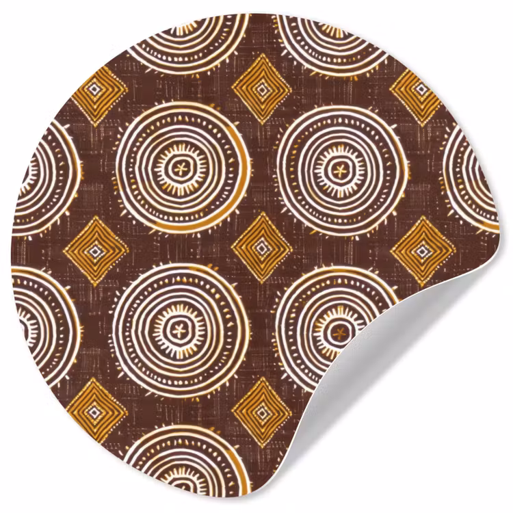 Behangcirkel - Chocoladebruin - Etnisch - Tribaal - Cirkels - Patroon — 1