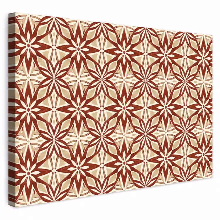 Buiten canvas - Bordeauxrood - Geometrisch - Tegel - Patroon — 1