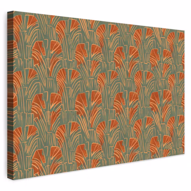 Buiten canvas - Groen - Terracotta - Deco - Waaiers — 1