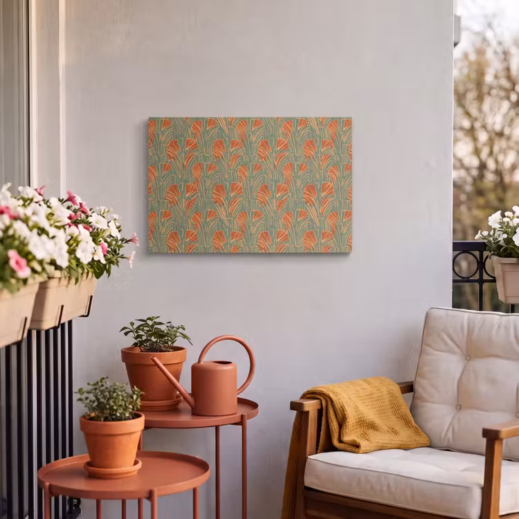 Buiten canvas - Groen - Terracotta - Deco - Waaiers — 3