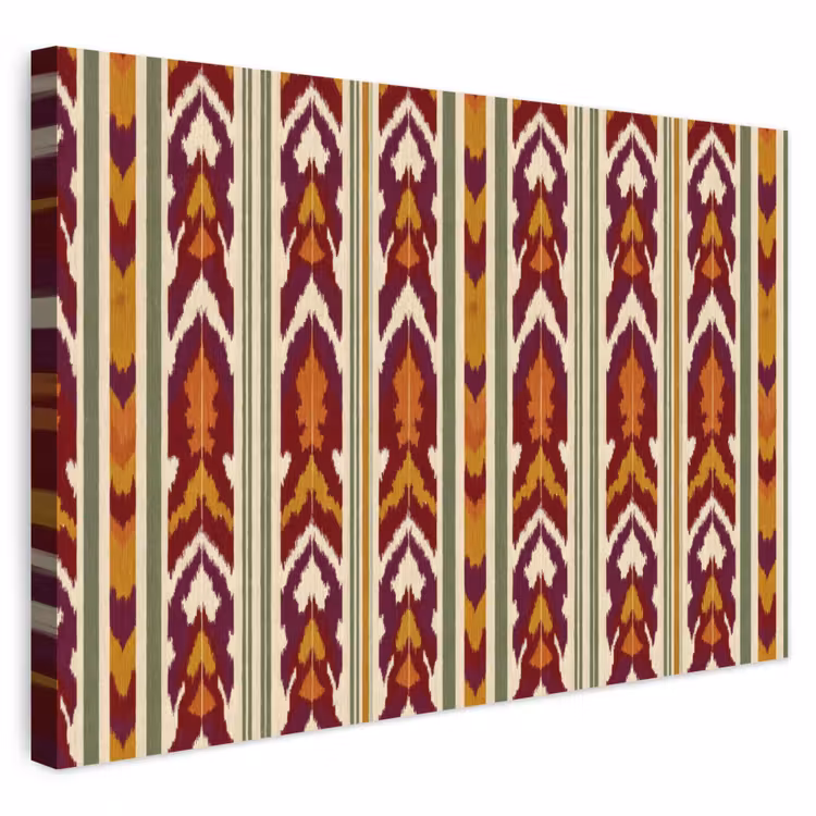 Buiten canvas - Ikat - Bordeauxrood - Etnisch - Patroon — 1