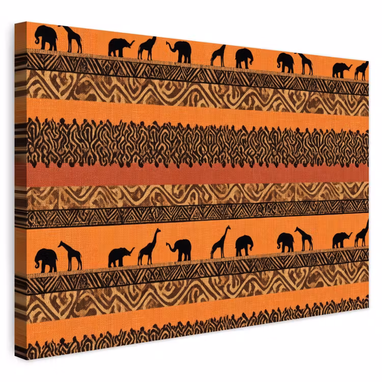Buiten canvas - Oranje - Safari - Afrikaans - Dieren - Patroon — 1