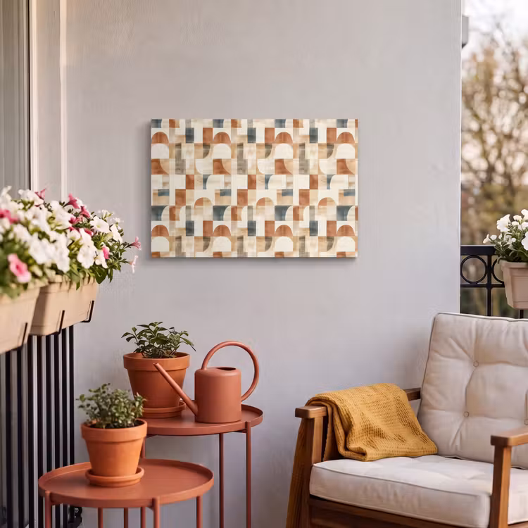 Buiten canvas - Terracotta - Geometrisch - Aquarel - Textuur — 3