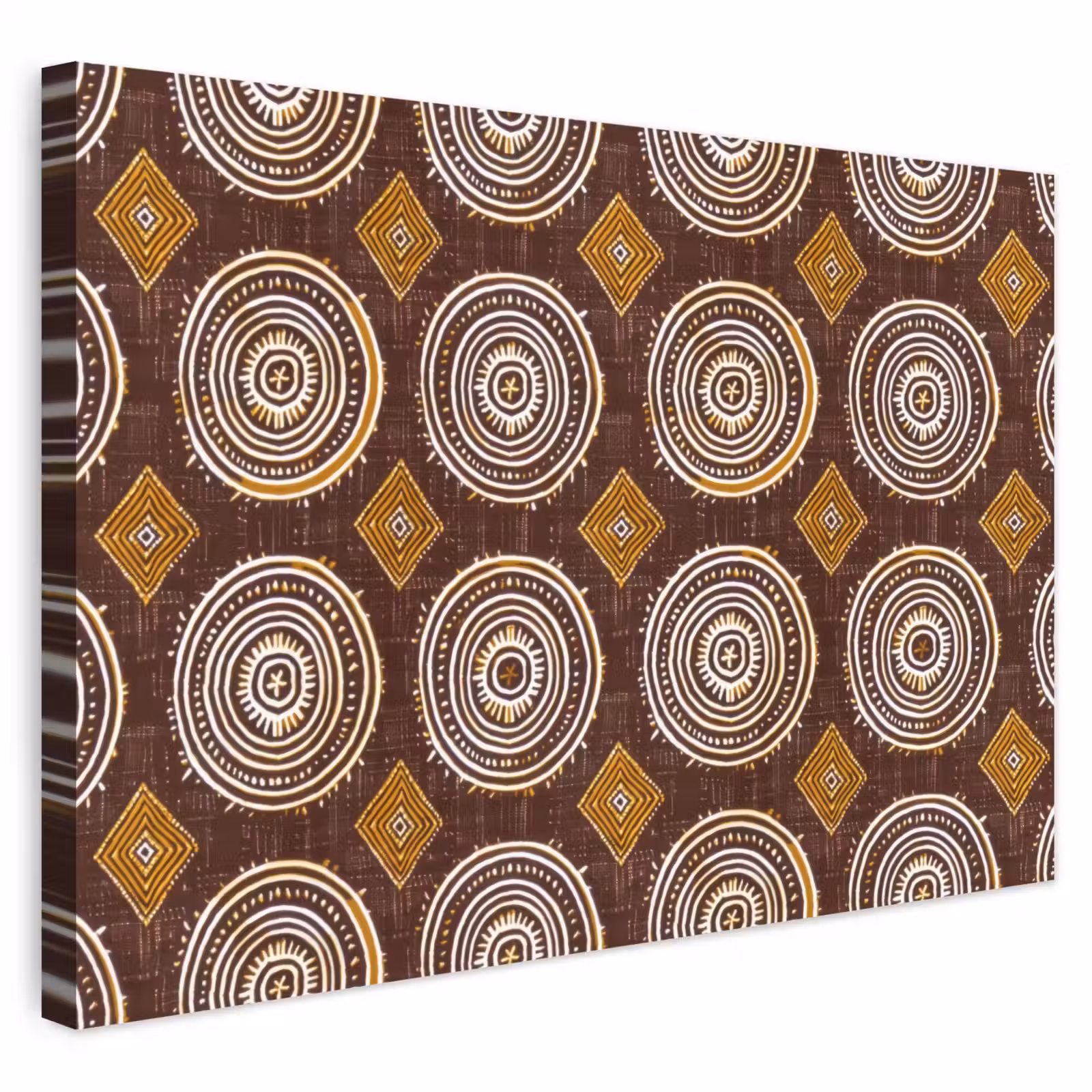 Buiten canvas - Chocoladebruin - Etnisch - Tribaal - Cirkels - Patroon — 1