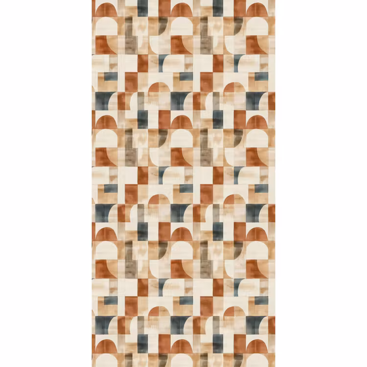 Behang - Terracotta - Geometrisch - Aquarel - Textuur — 2