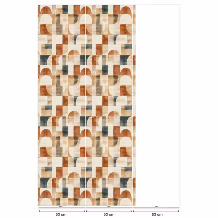 Behang - Terracotta - Geometrisch - Aquarel - Textuur — 6