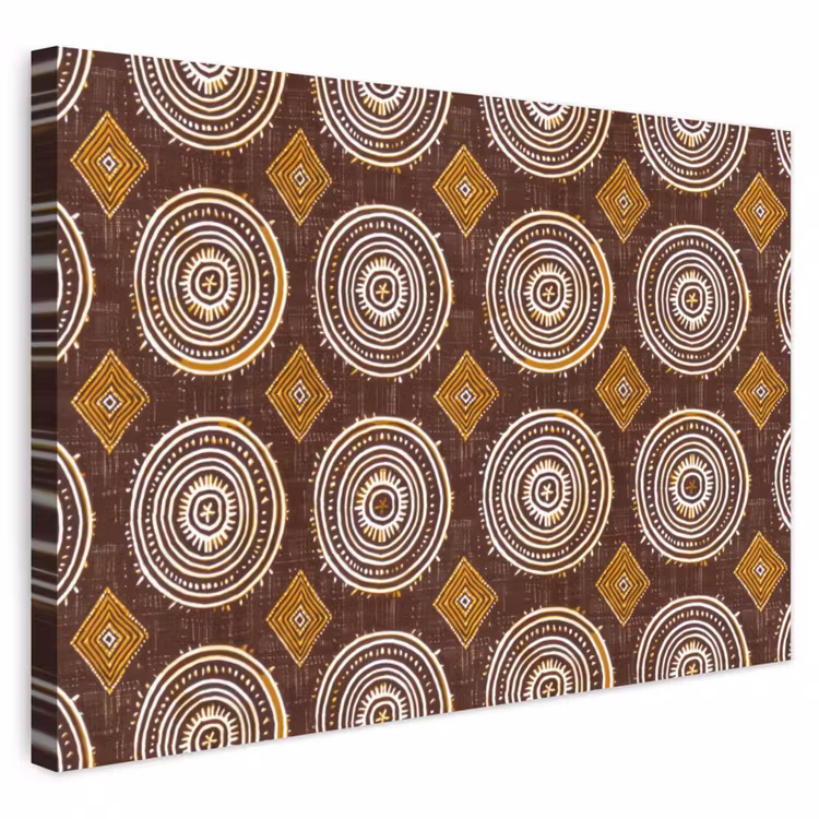 Buiten canvas - Chocoladebruin - Etnisch - Tribaal - Cirkels - Patroon — 1