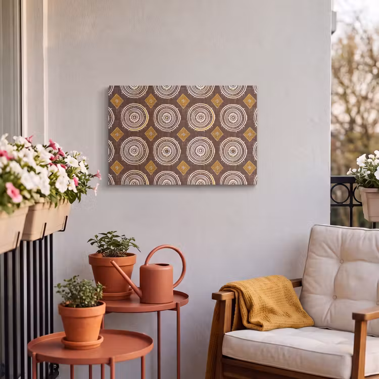 Buiten canvas - Chocoladebruin - Etnisch - Tribaal - Cirkels - Patroon — 3