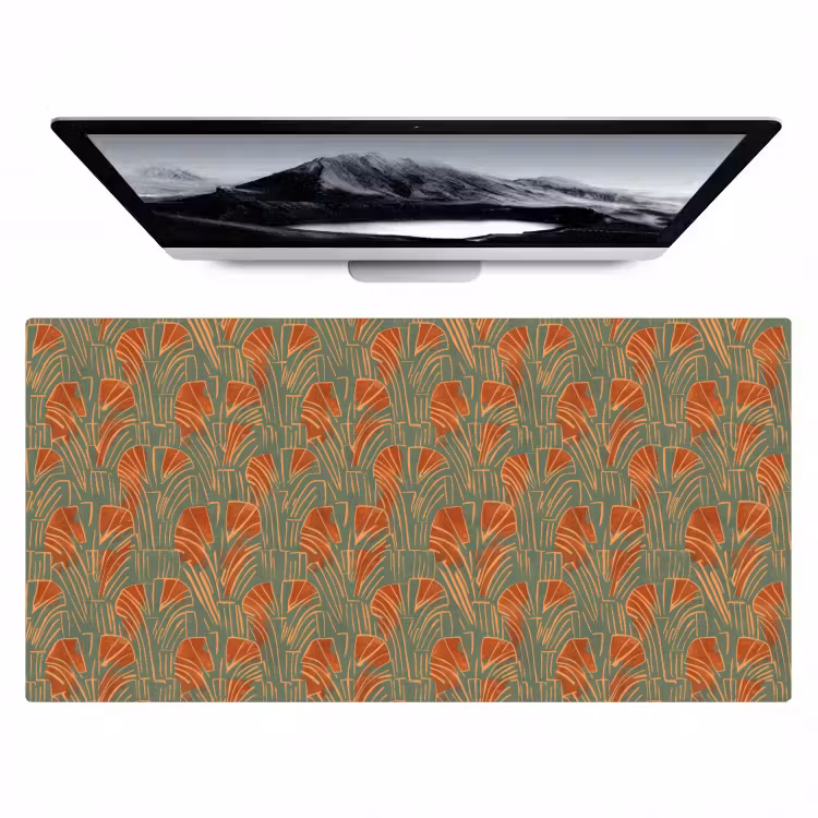 Bureau onderlegger - Groen - Terracotta - Deco - Waaiers — 1