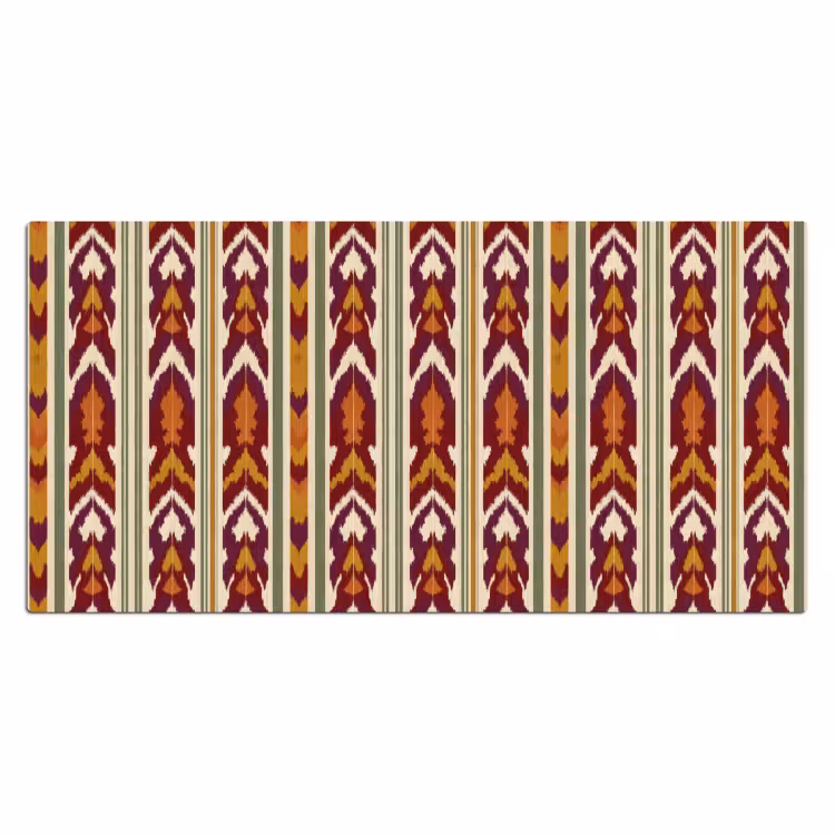 Bureau onderlegger - Ikat - Bordeauxrood - Etnisch - Patroon — 2
