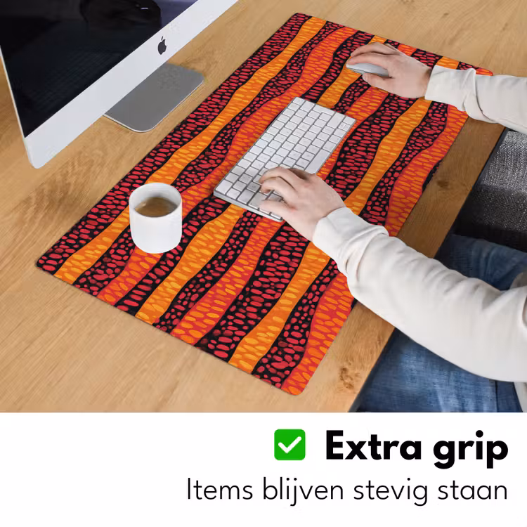 Bureau onderlegger - Oranje - Roze - Expressief - Patroon — 6