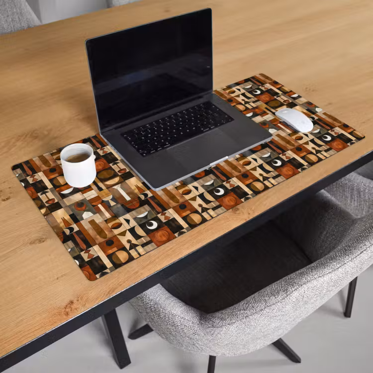 Bureau onderlegger - Terracotta - Geometrisch - Mid-Century - Patroon — 3
