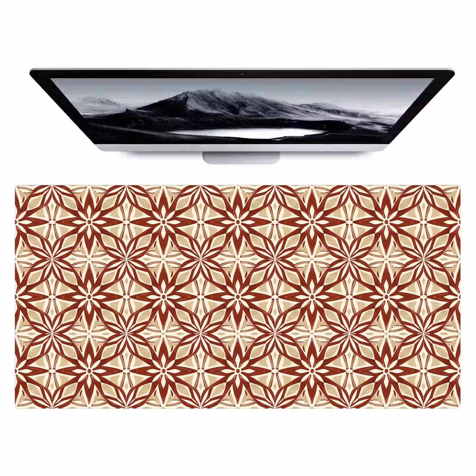 Bureau onderlegger - Bordeauxrood - Geometrisch - Tegel - Patroon — 1