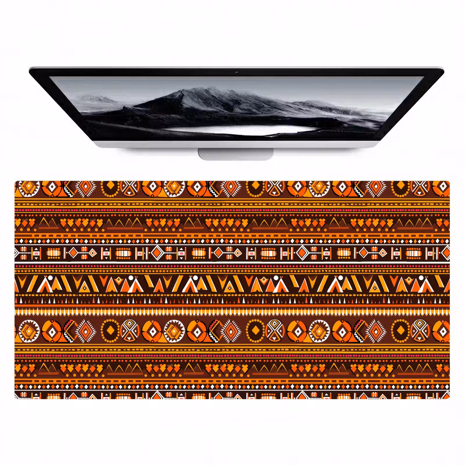Bureau onderlegger - Oranje - Etnisch - Tribaal - Geometrisch - Patroon — 1