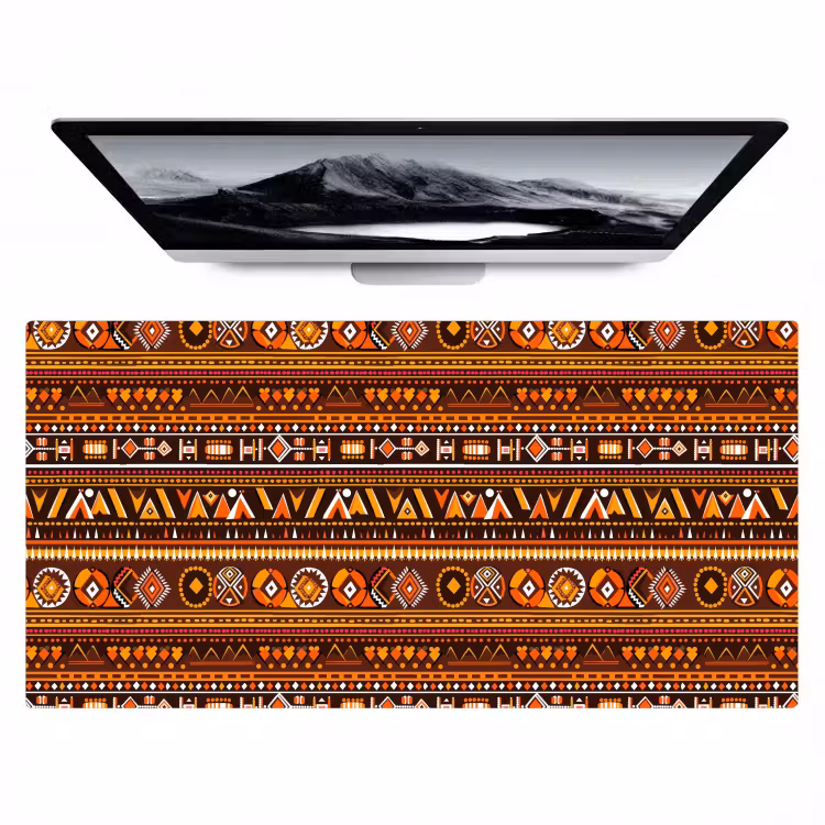 Bureau onderlegger - Oranje - Etnisch - Tribaal - Geometrisch - Patroon — 1