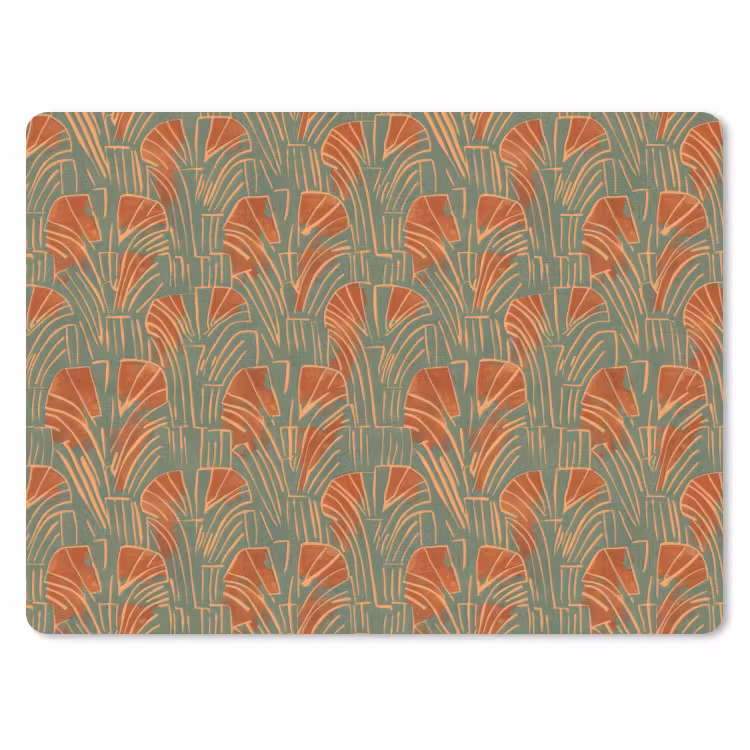 Muismat - Groen - Terracotta - Deco - Waaiers — 1