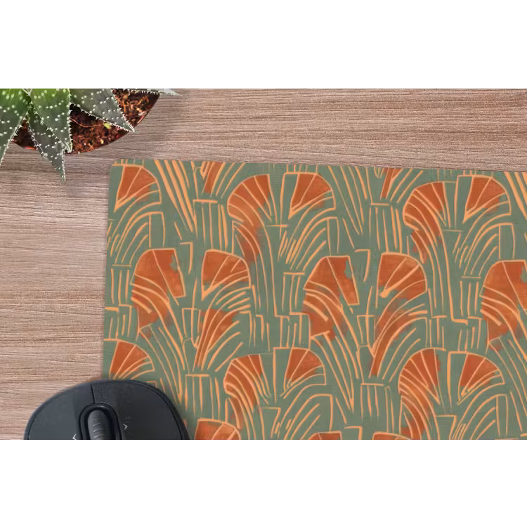 Muismat - Groen - Terracotta - Deco - Waaiers — 4