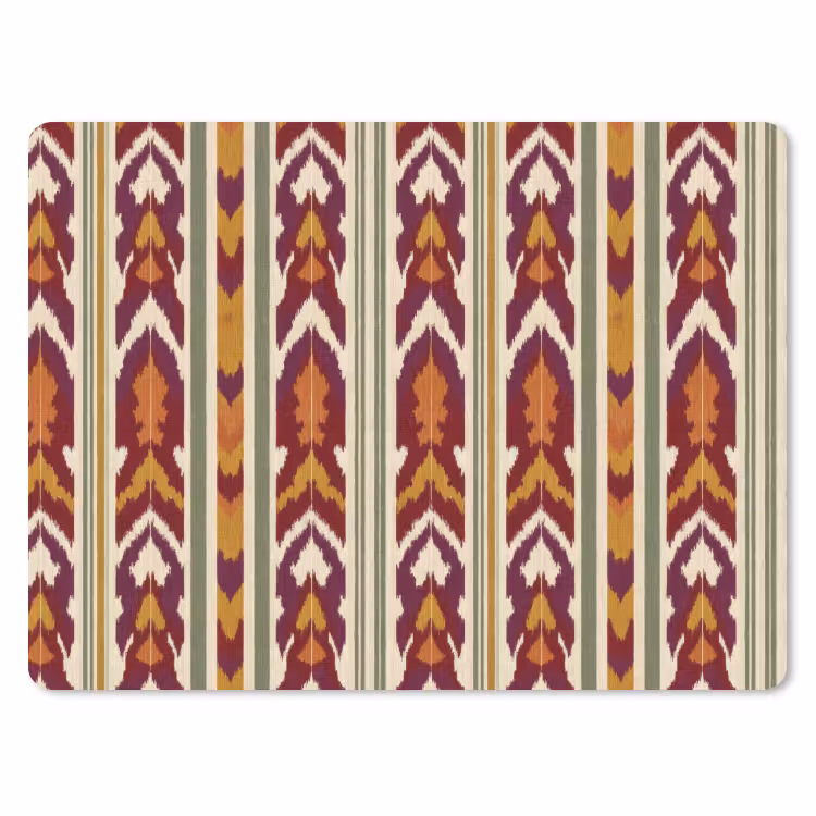 Muismat - Ikat - Bordeauxrood - Etnisch - Patroon — 1