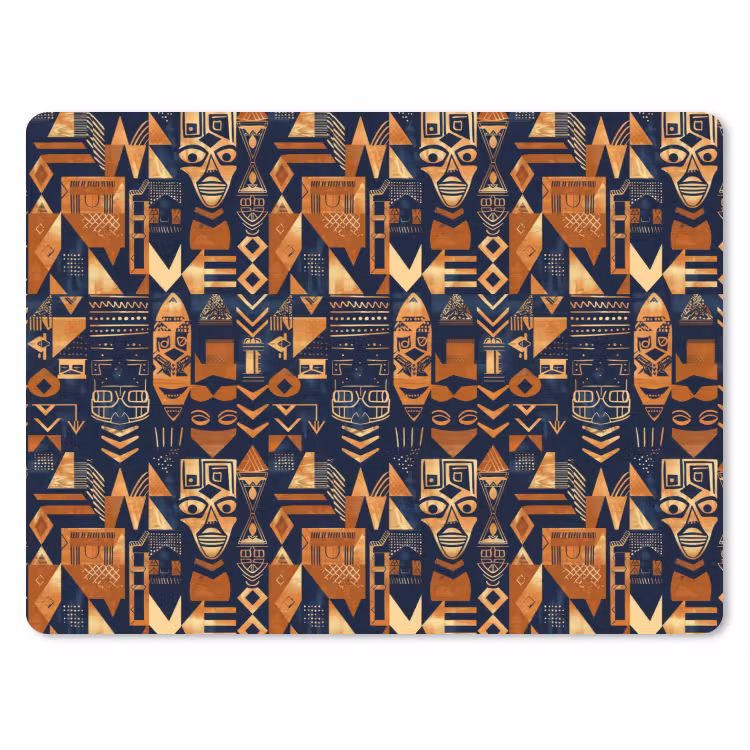 Muismat - Nachtblauw - Koper - Tribaal - Maskers — 1
