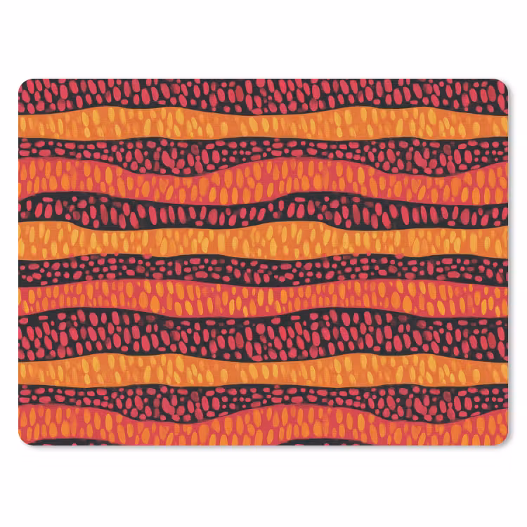 Muismat - Oranje - Roze - Expressief - Patroon — 1
