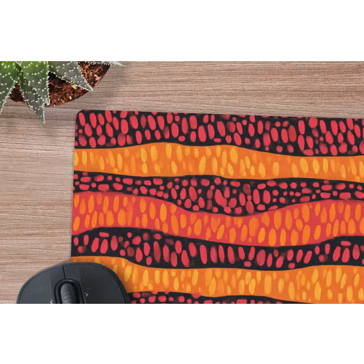 Muismat - Oranje - Roze - Expressief - Patroon — 4