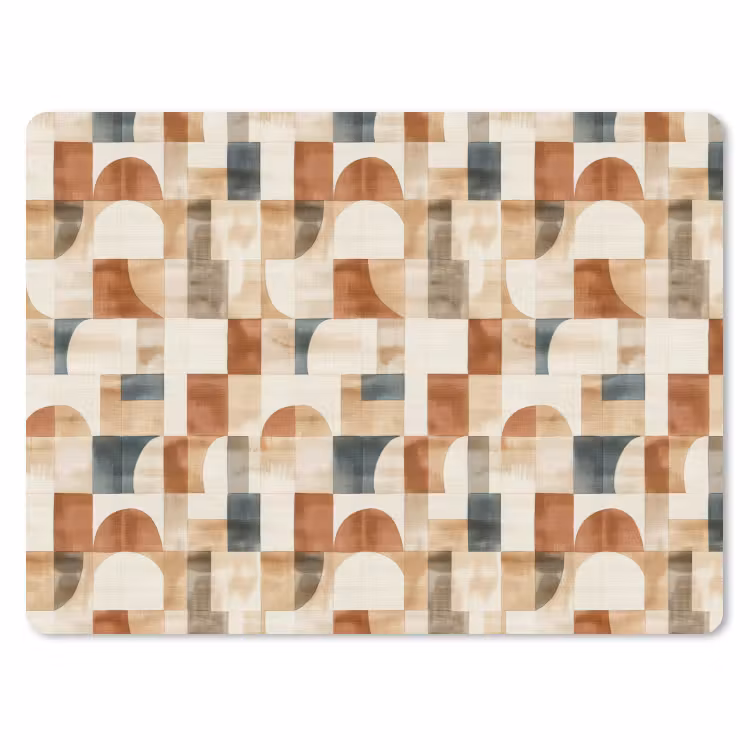 Muismat - Terracotta - Geometrisch - Aquarel - Textuur — 1