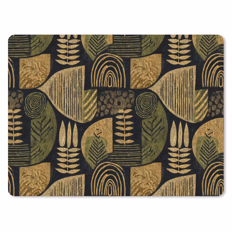 Muismat - Zwart - Okergeel - Botanisch - Textuur — 1