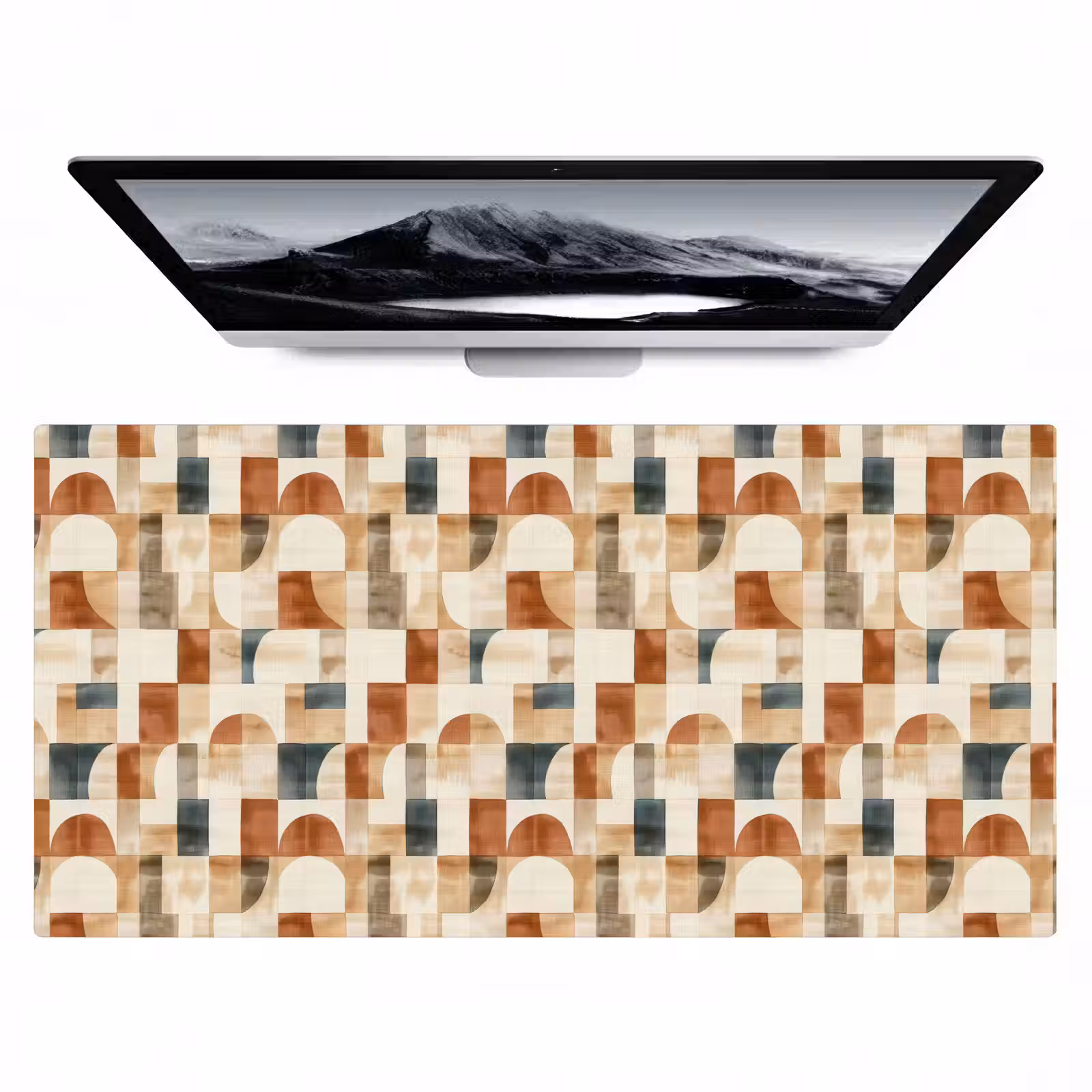 Bureau onderlegger - Terracotta - Geometrisch - Aquarel - Textuur — 1