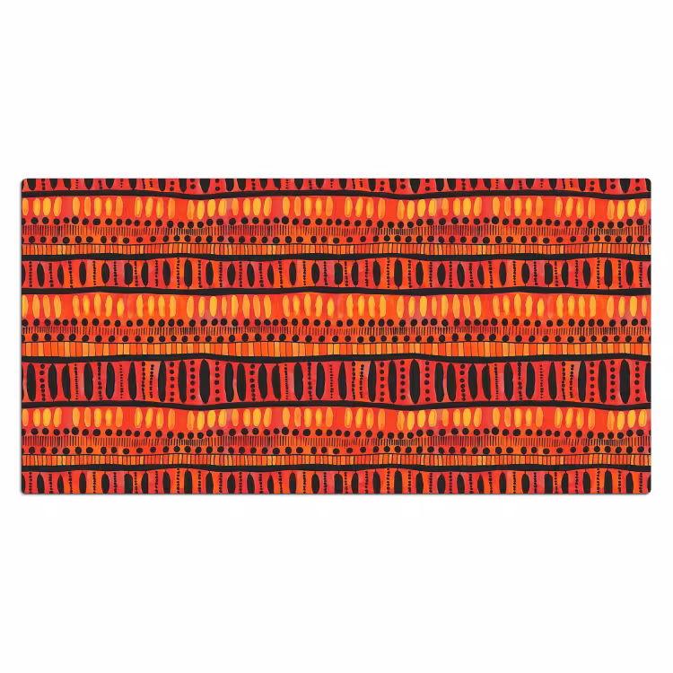 Bureau onderlegger - Rood - Oranje - Etnisch - Expressief - Patroon — 2