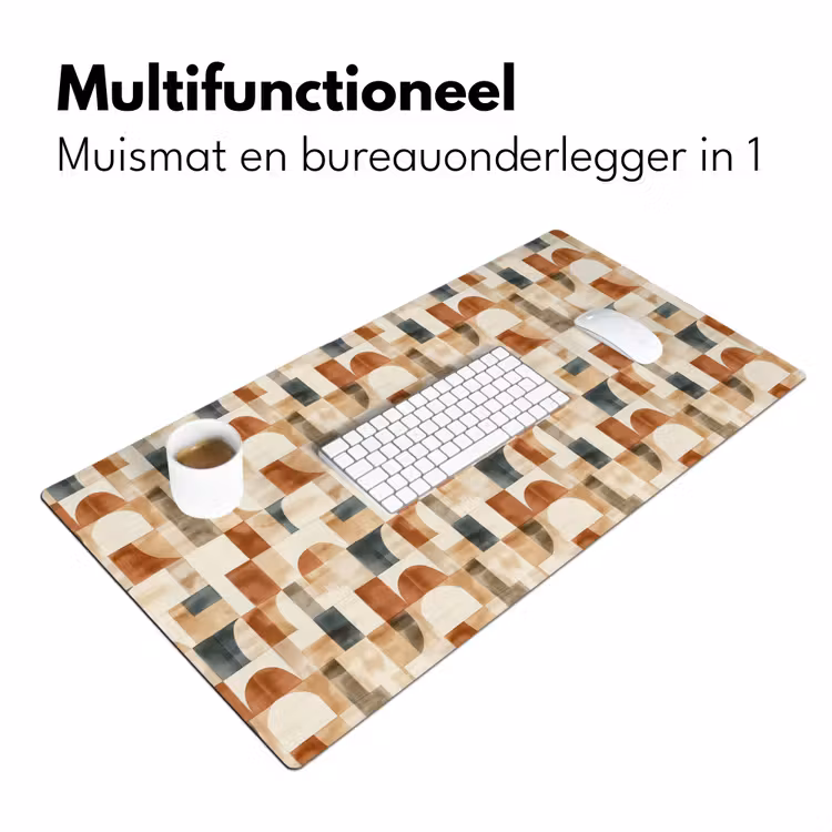 Bureau onderlegger - Terracotta - Geometrisch - Aquarel - Textuur — 7