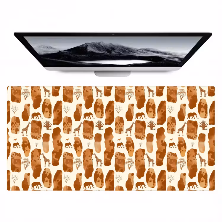 Bureau onderlegger - Terracotta - Safari - Dieren - Patroon — 1