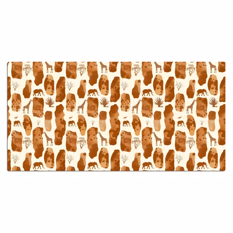 Bureau onderlegger - Terracotta - Safari - Dieren - Patroon — 2