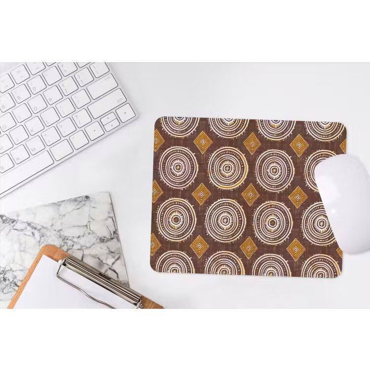 Muismat - Chocoladebruin - Etnisch - Tribaal - Cirkels - Patroon — 2