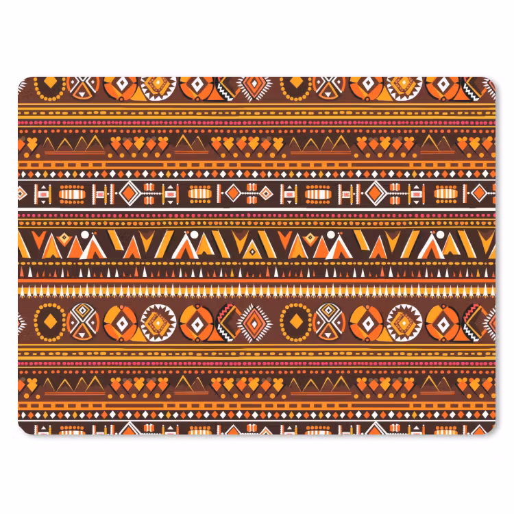 Muismat - Oranje - Etnisch - Tribaal - Geometrisch - Patroon — 1
