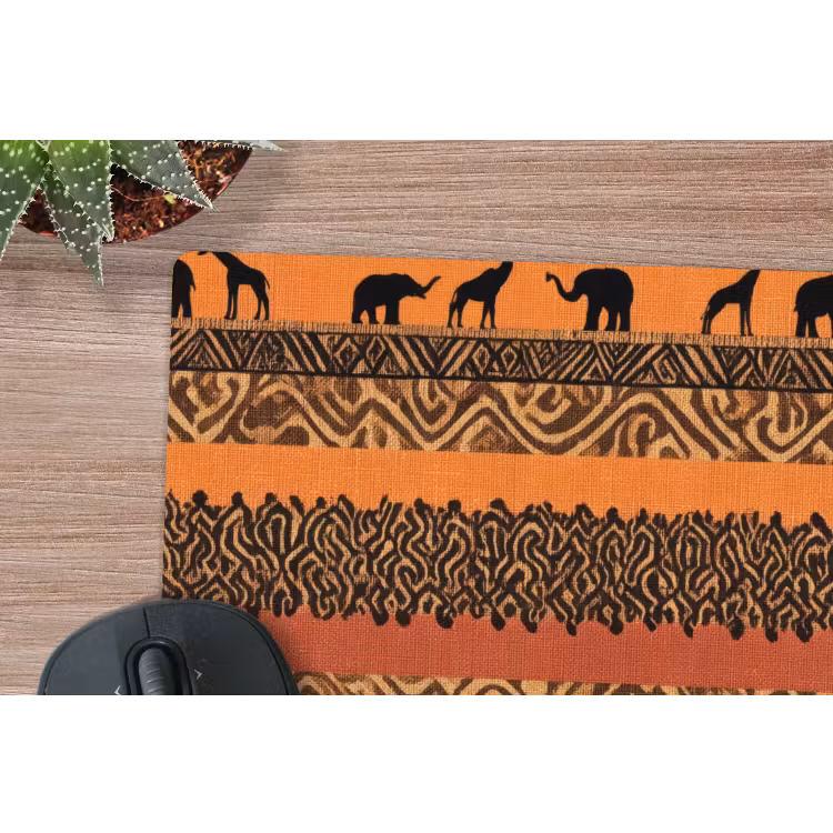 Muismat - Oranje - Safari - Afrikaans - Dieren - Patroon — 4