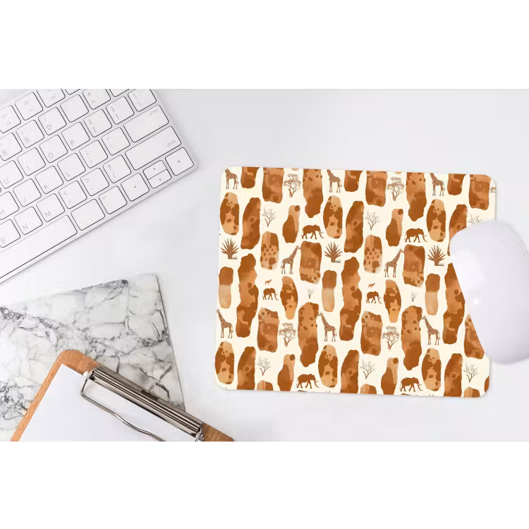 Muismat - Terracotta - Safari - Dieren - Patroon — 2