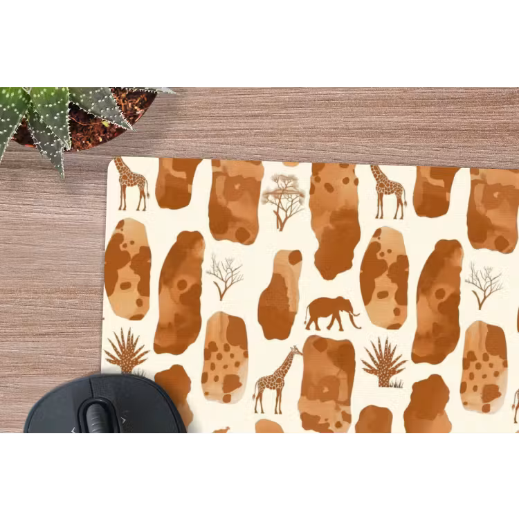 Muismat - Terracotta - Safari - Dieren - Patroon — 4