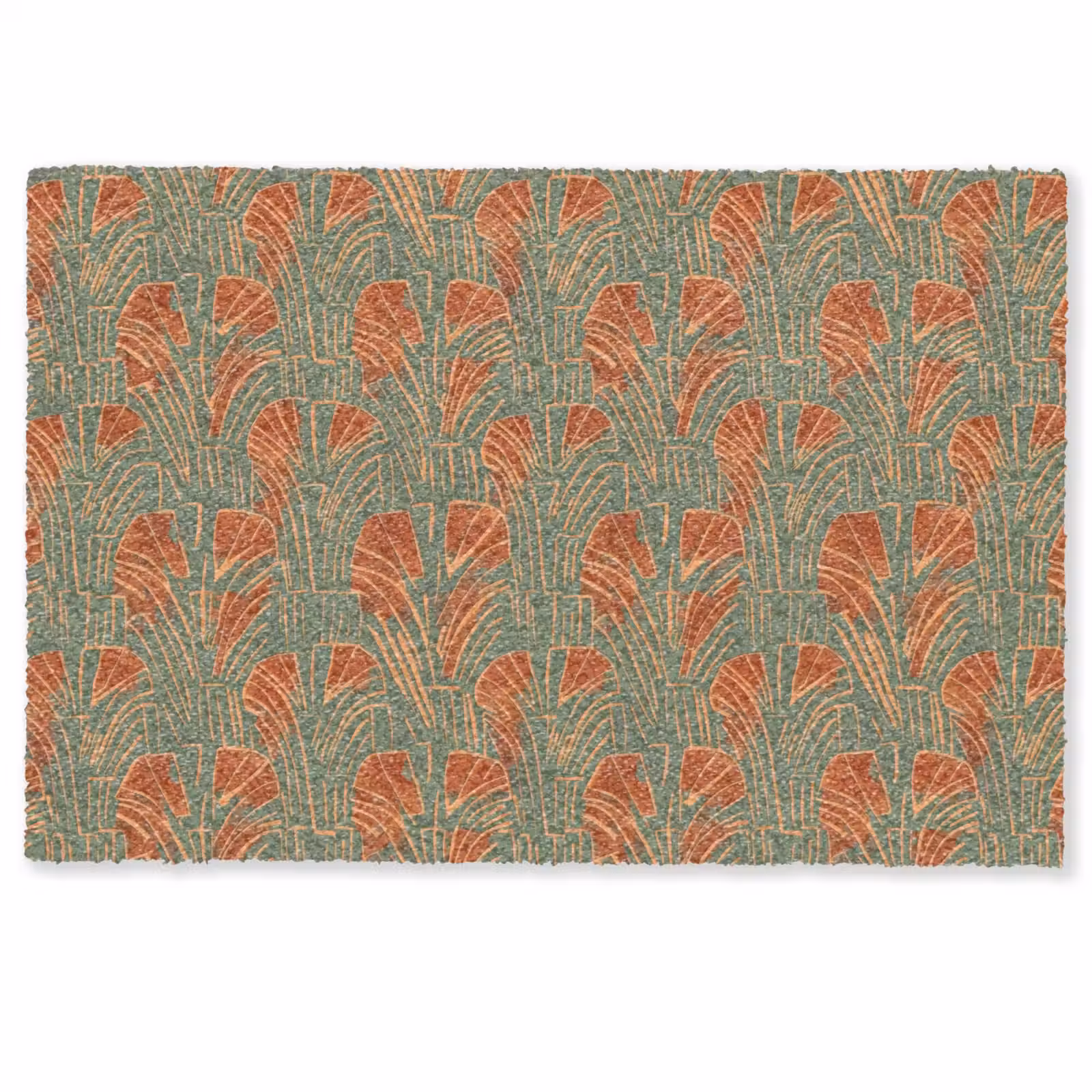 Deurmat - Groen - Terracotta - Deco - Waaiers — 1