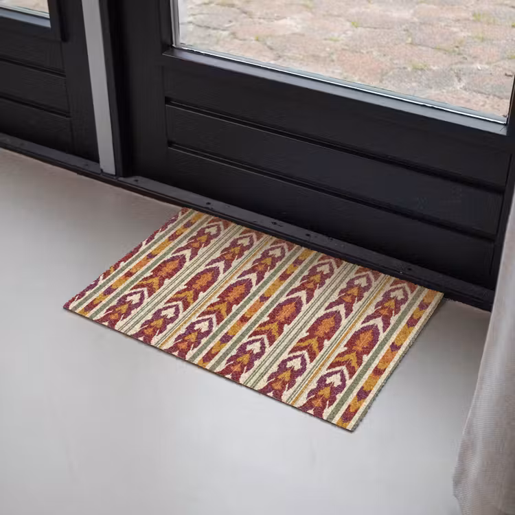 Deurmat - Ikat - Bordeauxrood - Etnisch - Patroon — 2