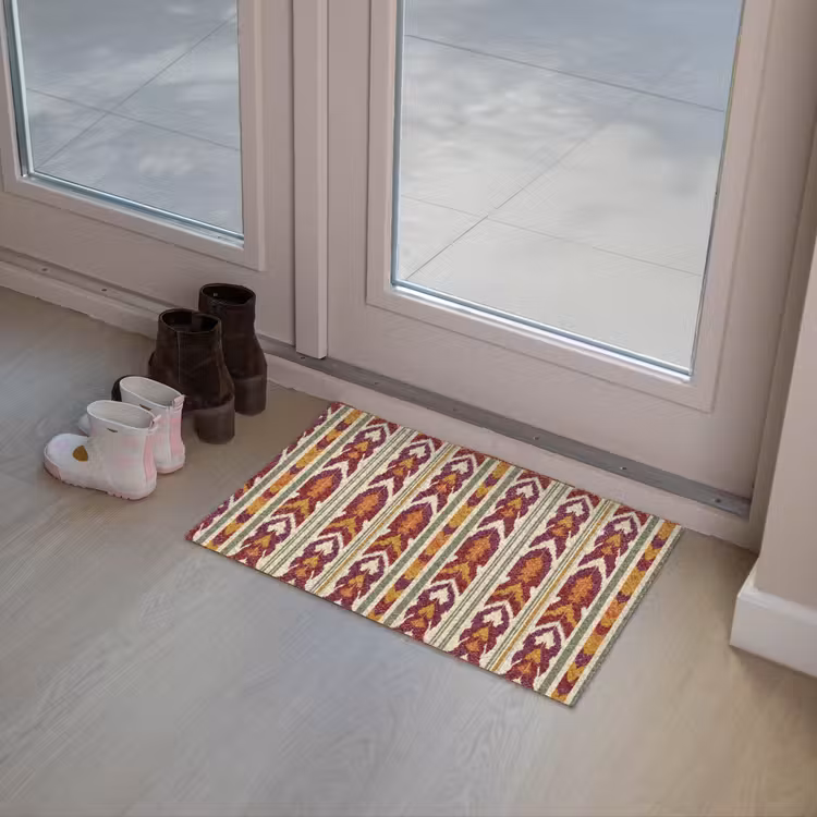 Deurmat - Ikat - Bordeauxrood - Etnisch - Patroon — 8
